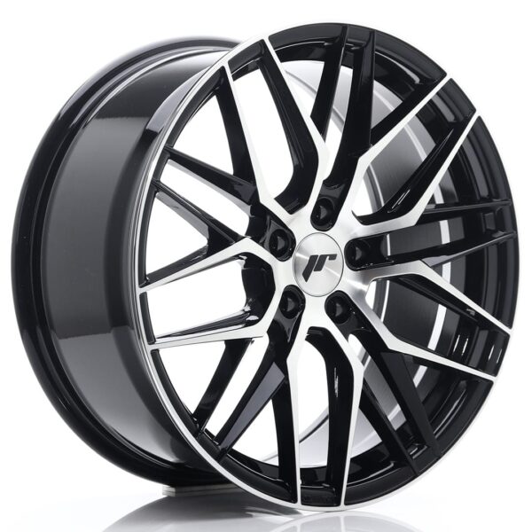 Felg Japan Racing JR28 19×8,5 ET40 5×112 glanssvart maskinbearbeidet front