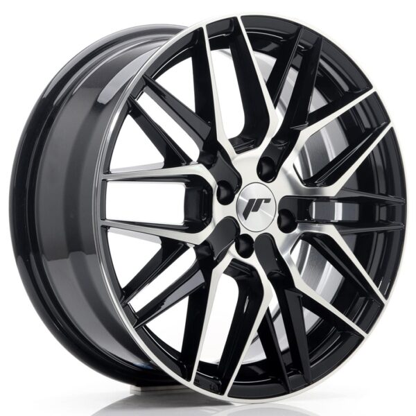 Felg Japan Racing JR28 17×7 ET40 4×100 glanssvart maskinbearbeidet front