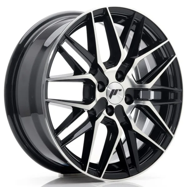 Felg Japan Racing JR28 17×7 ET40 4×100 glanssvart maskinbearbeidet front