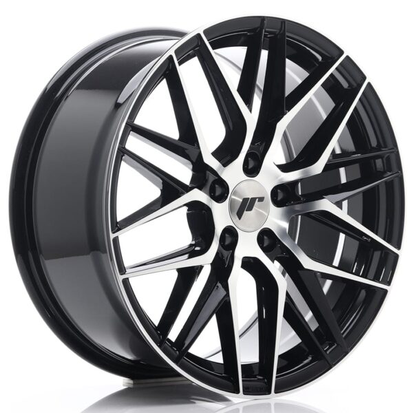 Felg Japan Racing JR28 18×8,5 ET40 5×114,3 glanssvart maskinbearbeidet front