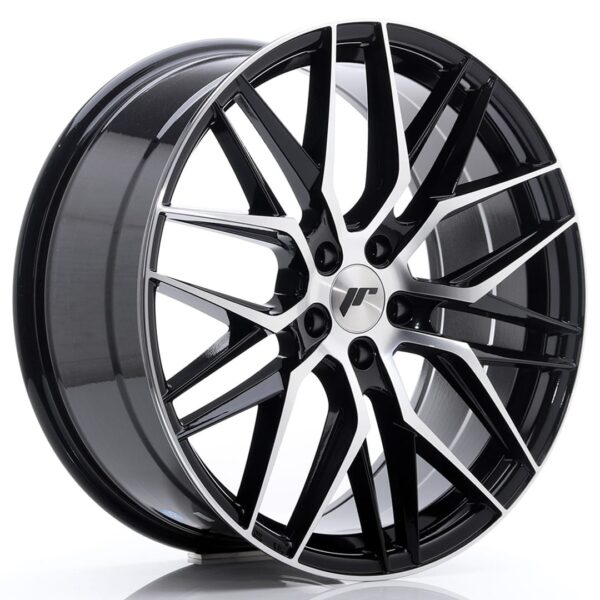 Felg Japan Racing JR28 20×8,5 ET40 5×108 glanssvart maskinbearbeidet front