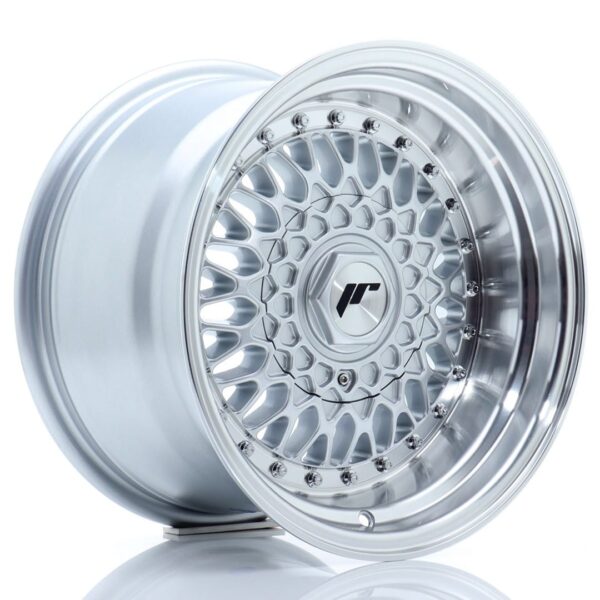 Felg Japan Racing JR9 15×9 ET10 4×100/108 sølv med bearbeidede leppe+sølvnagler