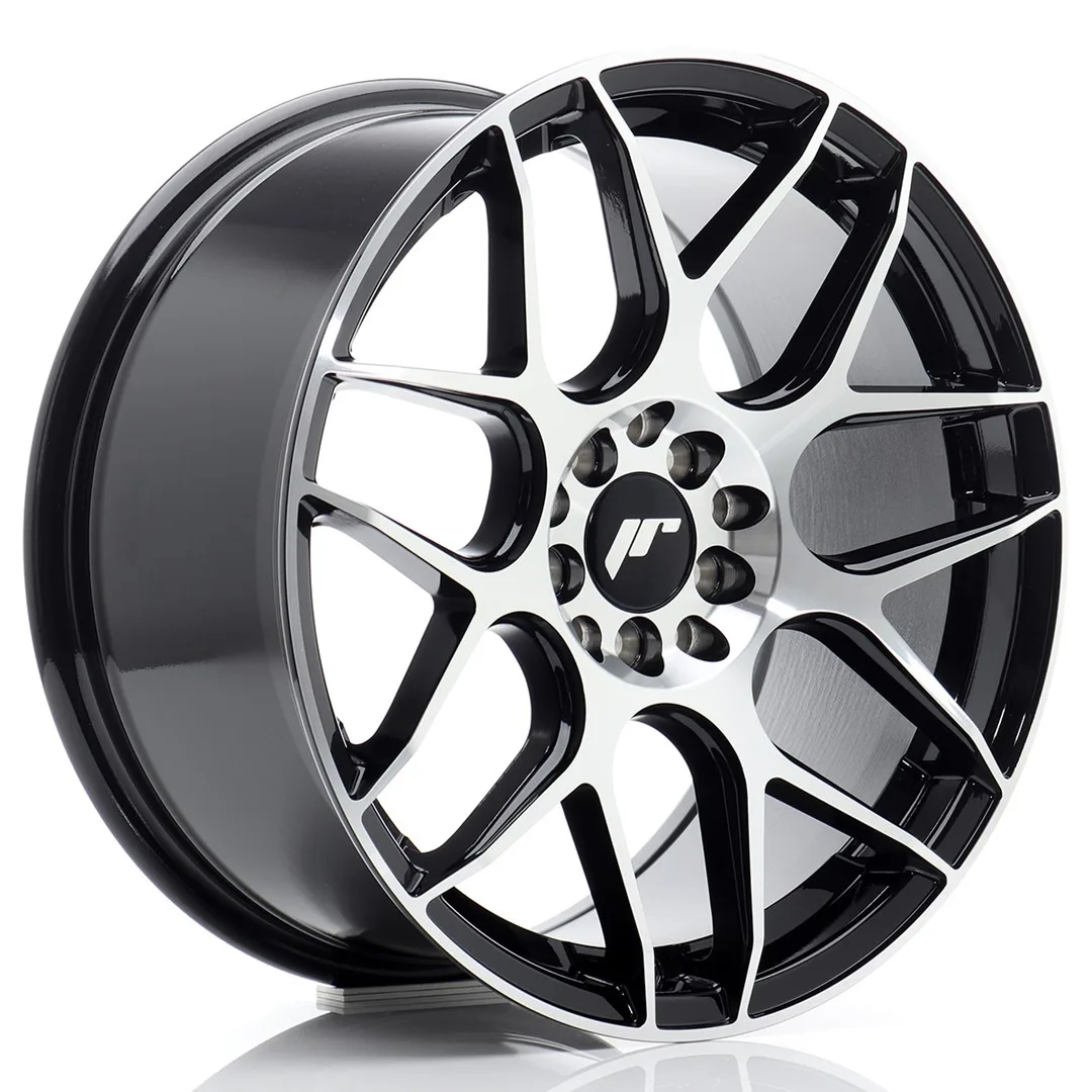 Felg Japan Racing JR18 17x8 ET35 5x100/114 svart maskinbearbeidet front