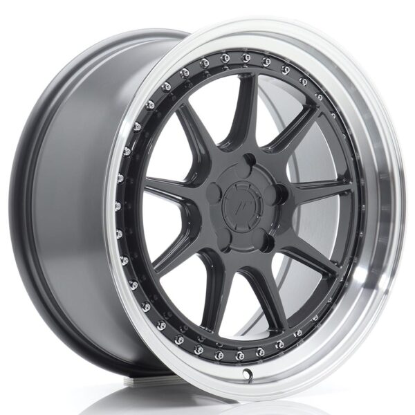 Felg Japan Racing JR47 18×8,5 ET15-35 5H BLANK Hyper Grey med Machined Lip