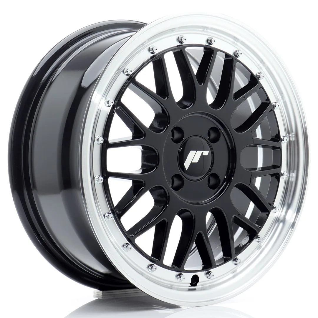 Felg Japan Racing JR23 16x7 ET40 4x100 Gloss Black med Machined Lip
