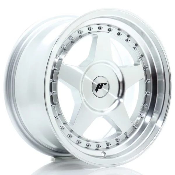 Felg Japan Racing JR6 16×8 ET10-30 BLANK Sølv bearbeidet front