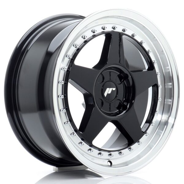 Felg Japan Racing JR6 17×8 ET20-35 4H BLANK Gloss Black med Machined Lip