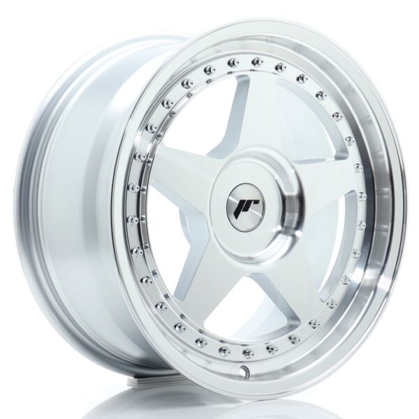 Felg Japan Racing JR6 17×8 ET20-35 BLANK Sølv bearbeidet front