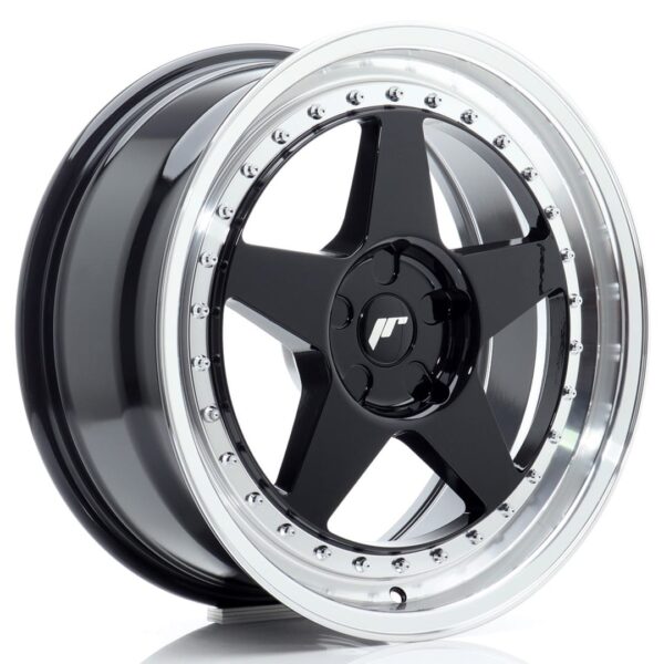 Felg Japan Racing JR6 18×8,5 ET20-40 5H BLANK Gloss Black med Machined Lip