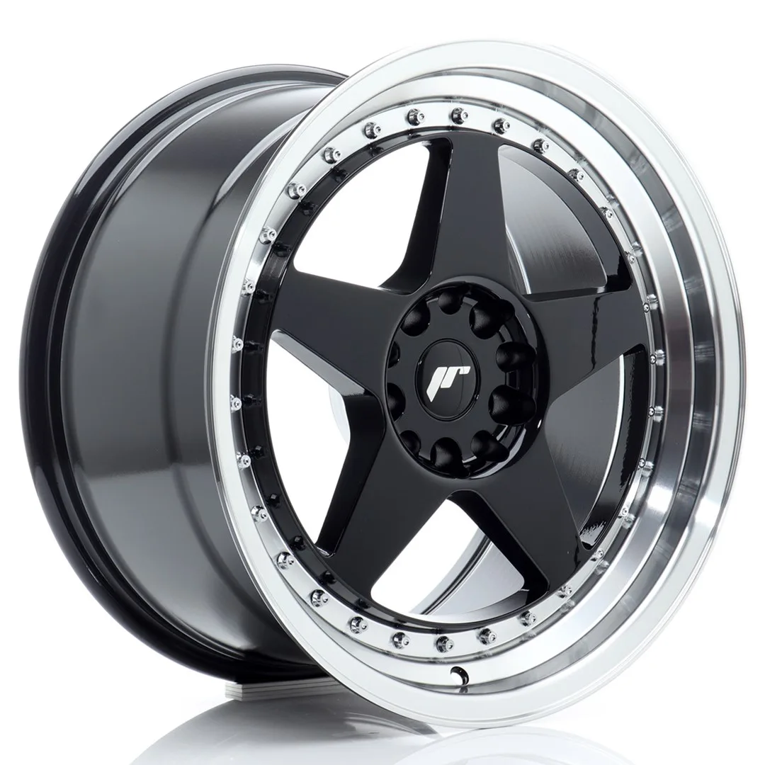 Felg Japan Racing JR6 18x9,5 ET22 5x114,3/120 Gloss Black med Machined Lip