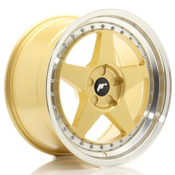Felg Japan Racing JR6 18x9,5 ET20-40 5H BLANK Gull med bearbeidet leppe
