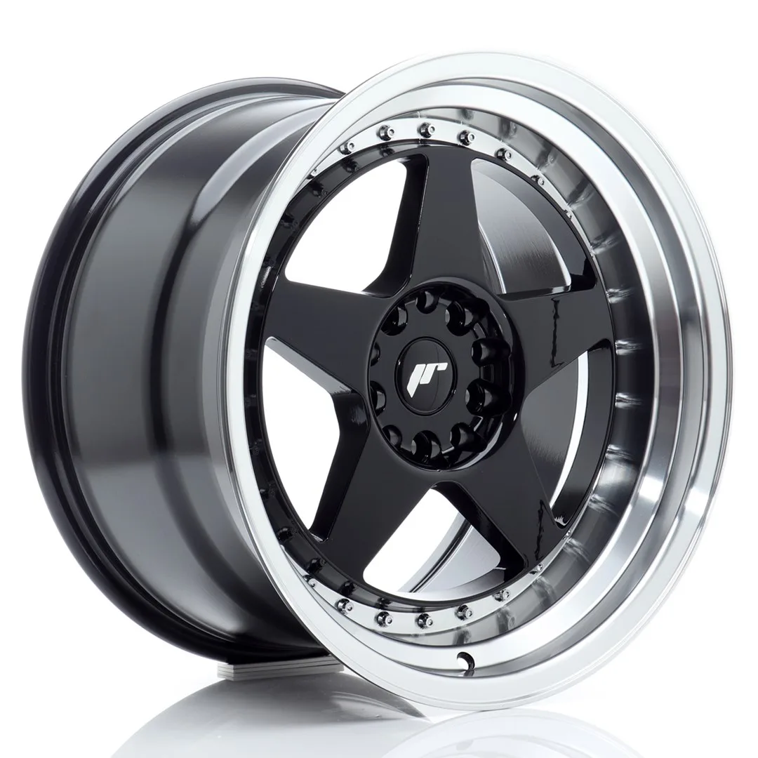 Felg Japan Racing JR6 18x10,5 ET25 5x114,3/120 Gloss Black med Machined Lip