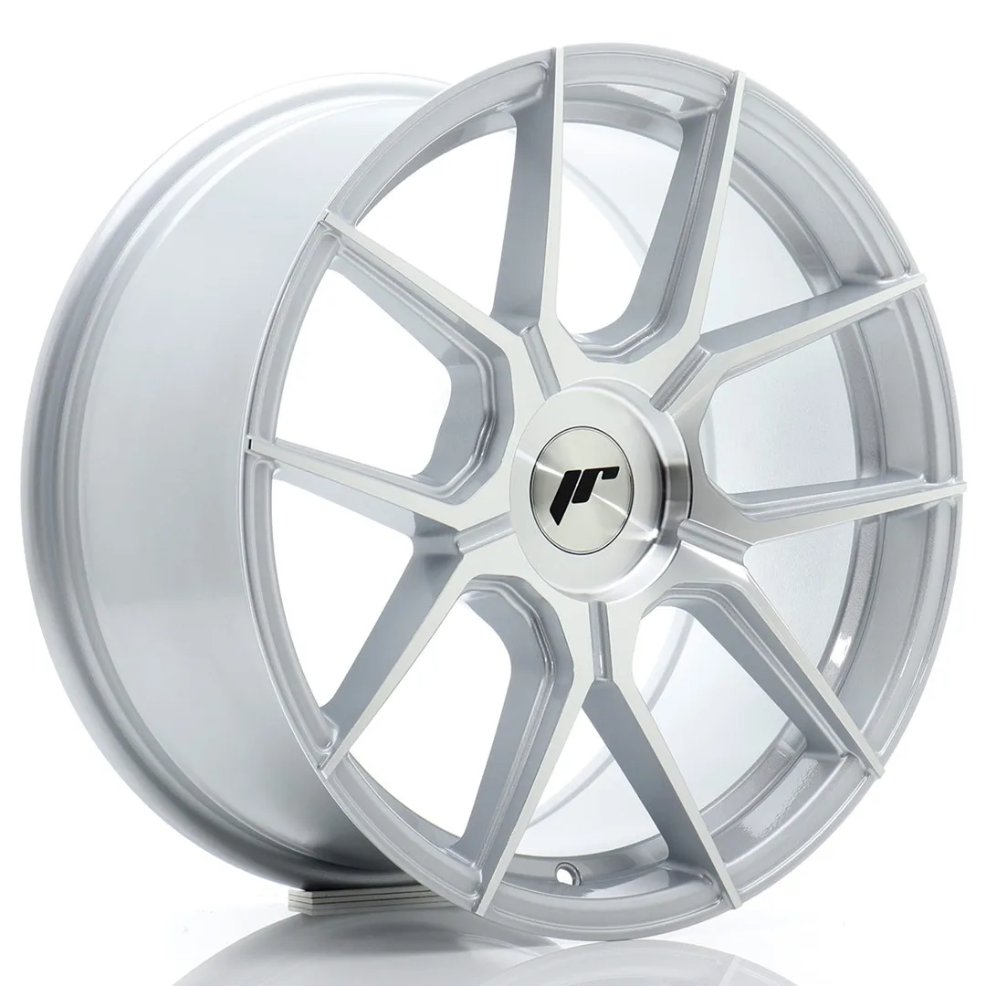 Felg Japan Racing JR30 17x8 ET20-40 BLANK Sølv bearbeidet front