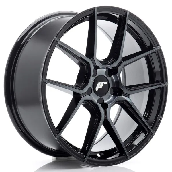 Felg Japan Racing JR30 18×8 ET20-40 5H BLANK Svart maskinbearbeidet med tonet front