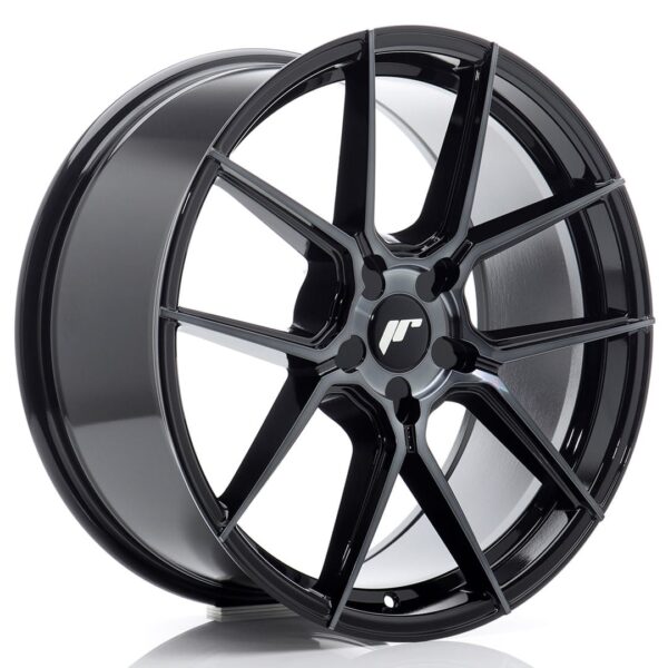 Felg Japan Racing JR30 19×8 ET20-40 5H BLANK Svart maskinbearbeidet med tonet front