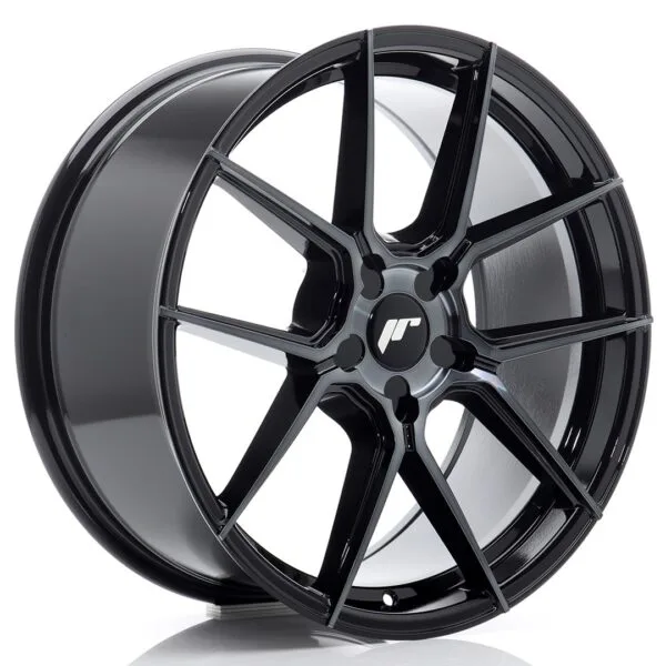 Felg Japan Racing JR30 19×8,5 ET20-45 5H BLANK Svart maskinbearbeidet med tonet front