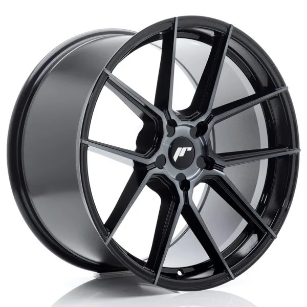 Felg Japan Racing JR30 20×10,5 ET15-45 5H BLANK Svart maskinbearbeidet med tonet front