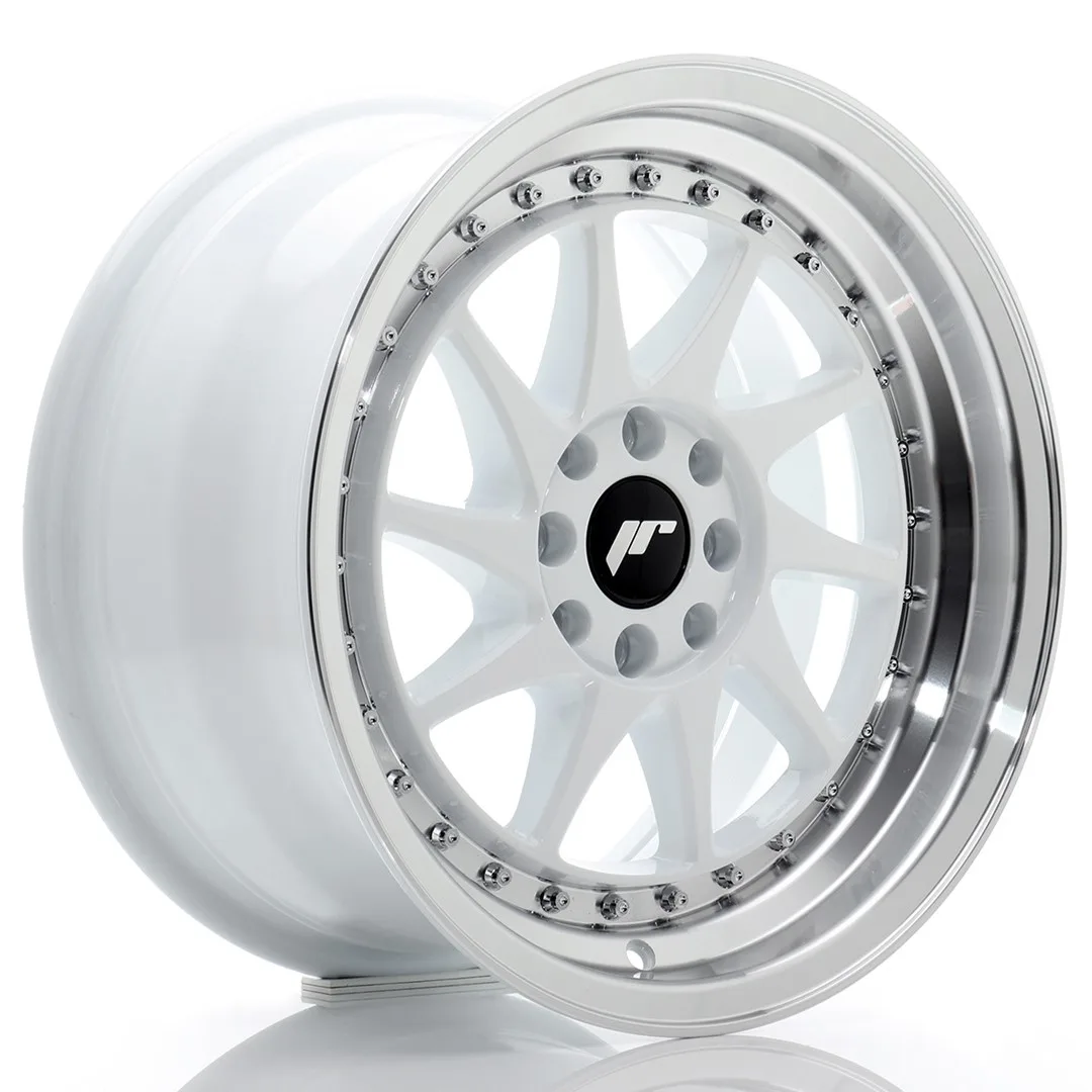 Felg Japan Racing JR26 16x8 ET25 4x100/108 Hvit med bearbeidet leppe