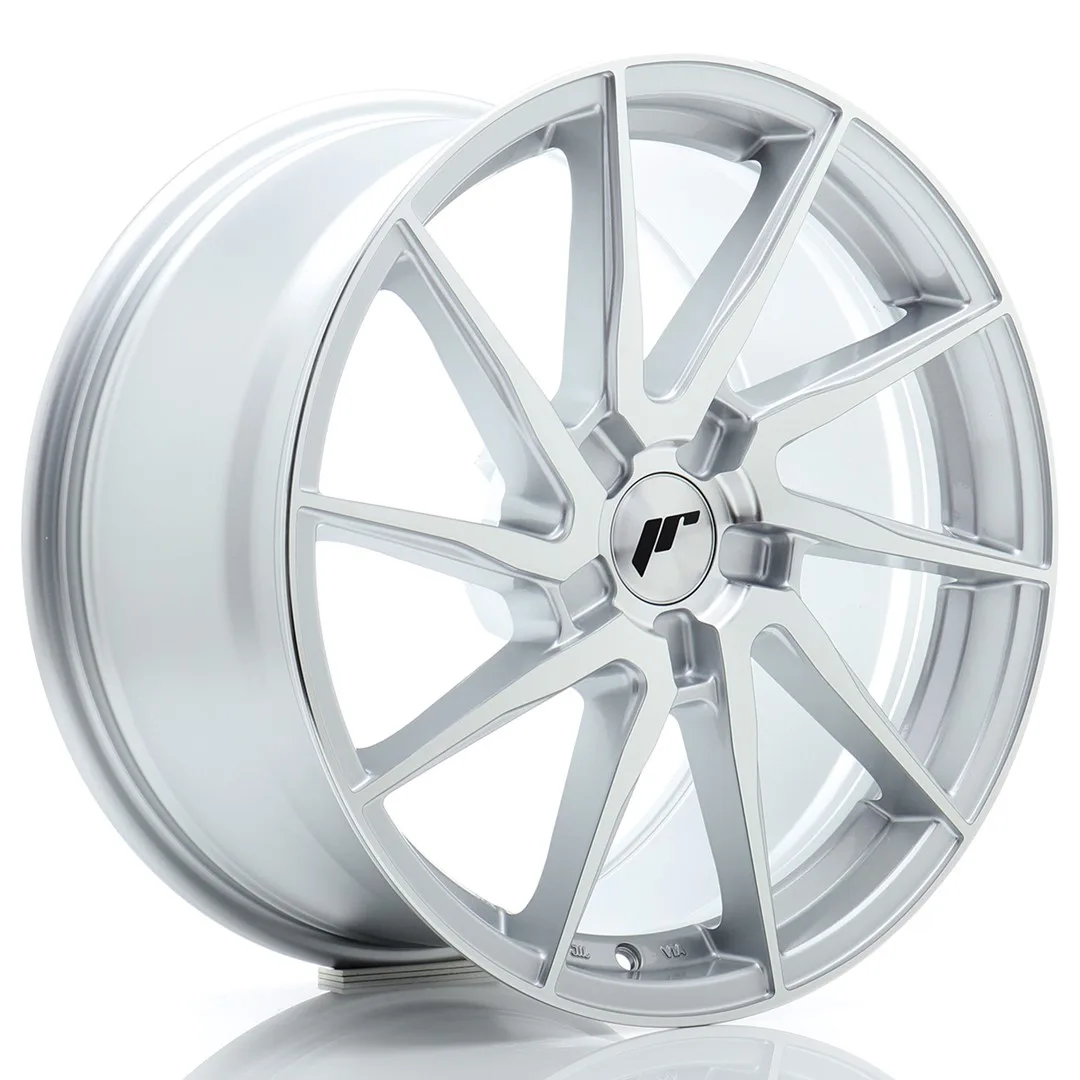 Felg Japan Racing JR36 18x9 ET20-50 5H BLANK Sølvbearbeidet front
