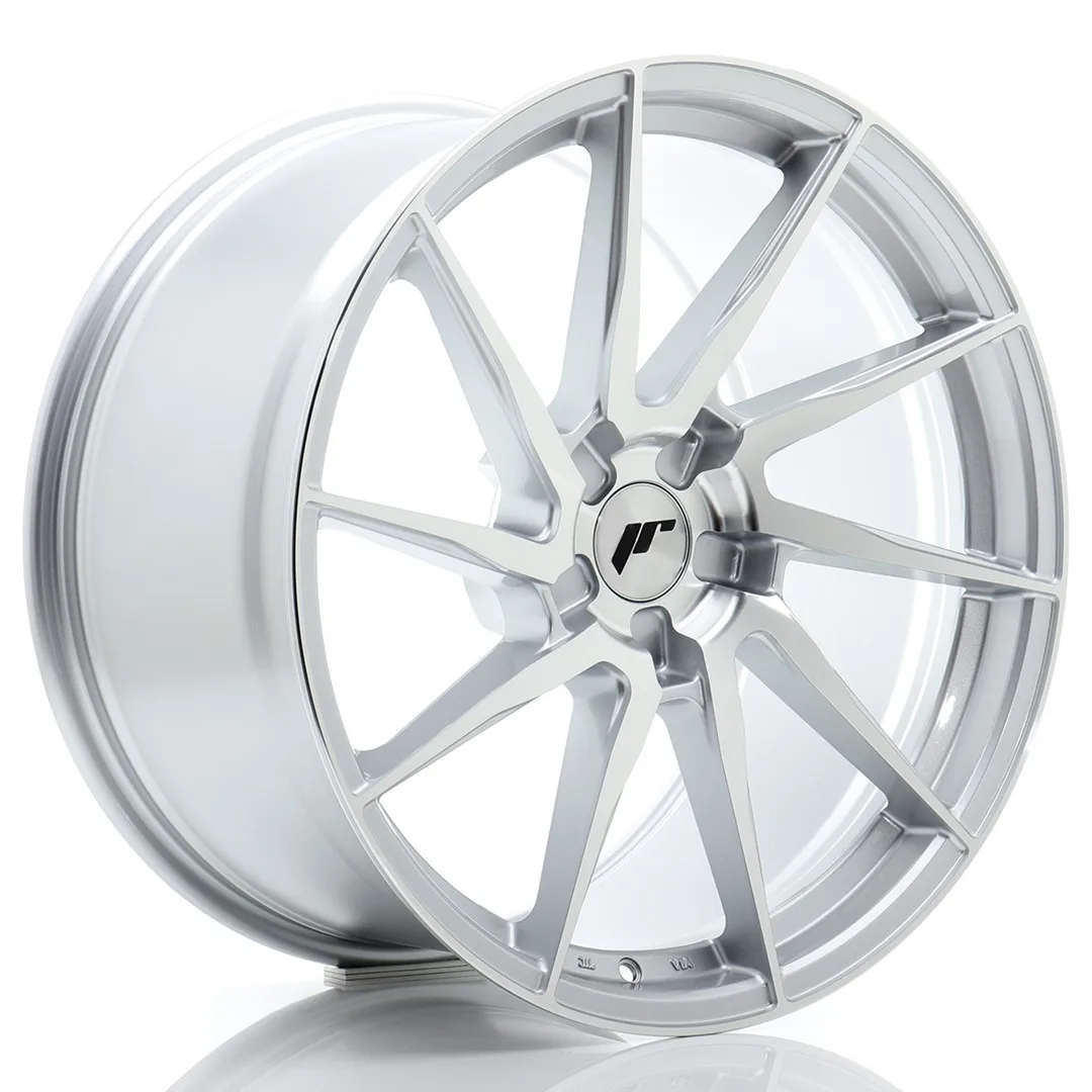 Felg Japan Racing JR36 20x10 ET20-45 5H BLANK Sølvbearbeidet front