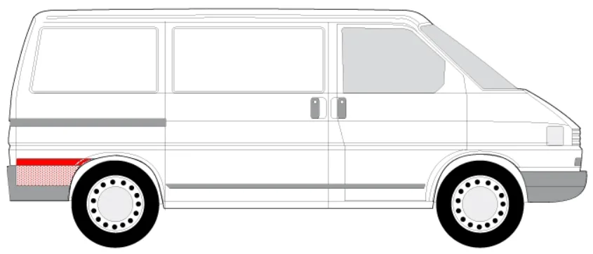 Skjerm Panel Bak Høyre - VW TRANSPORTER T4 90-03, - Bilde 2