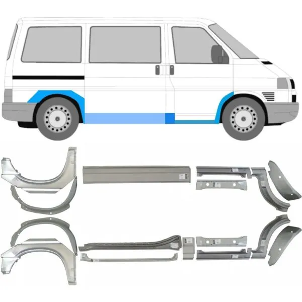 Reparasjonspanel Vw T4 90-03 Kanal/Skjerm Høyre Med Venstre