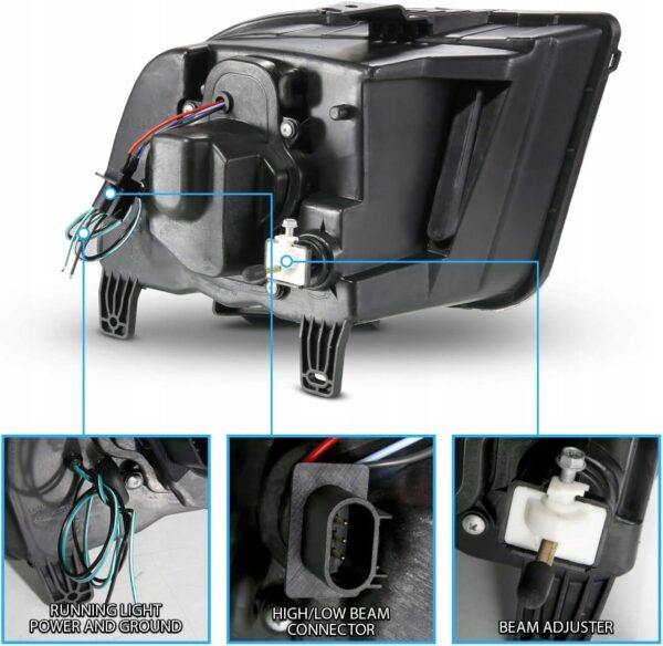 Frontlykter Ford Mustang 04-09 Tube Light Black