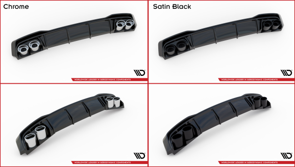 Baksplitter Med Eksosgrill Audi A7 S-Line C8 / S7 C8 / C8 Facelift / S7 Facelift