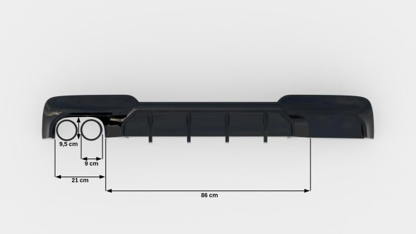 Diffuser V.2 BMW 5 M-Pack F10 / F11 (Versjon med dobbelt eksosanlegg på den ene siden)
