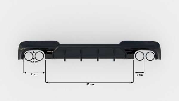 Diffuser V.2 BMW 5 M-Pack F10 / F11 (Versjon med to doble eksosanlegg)