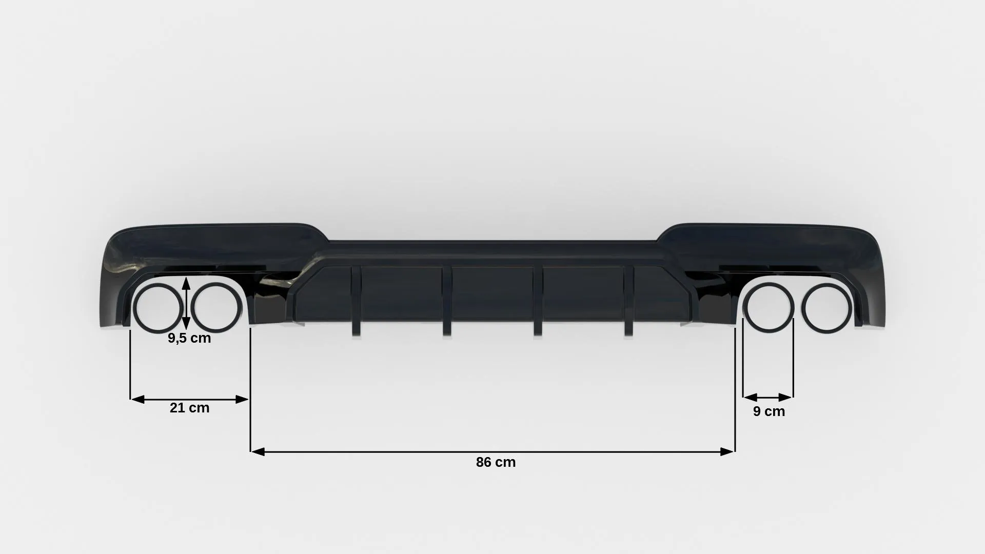 Diffuser V.2 BMW 5 M-Pack F10 / F11 (Versjon med to doble eksosanlegg) - Bilde 6