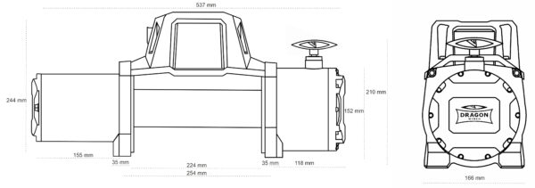 Vinsj 12000Lbs HD (4536 kg) Dragon Winch Maverick Ståltau - Bilde 8