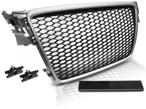 Grill Audi A4 B8 08-11 Silver RS-Style