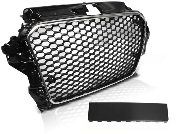Grill Audi A3 8V 12-16 Chrome Black RS3 Style