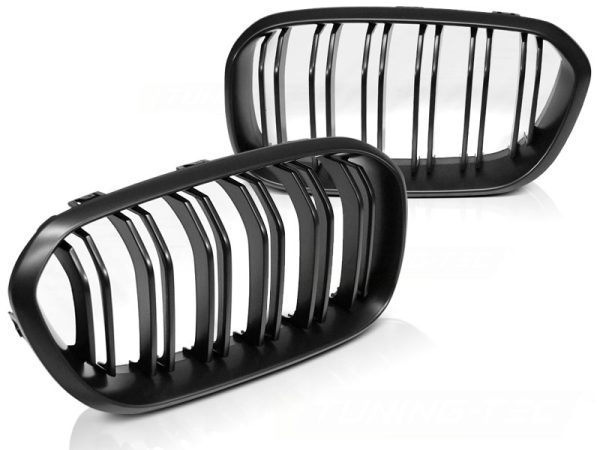 Grill Bmw F20 F21 Lci 15-18 Black Matt Dobbel Bar