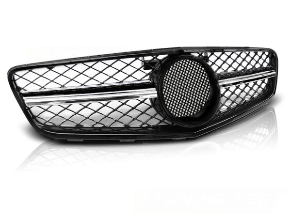Grill Mercedes W204 07-14 Sport Blank Black Chrome