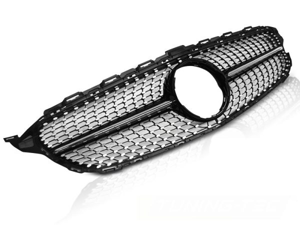 Grill Mercedes W205 14-18 Sport Blank Black Chrome