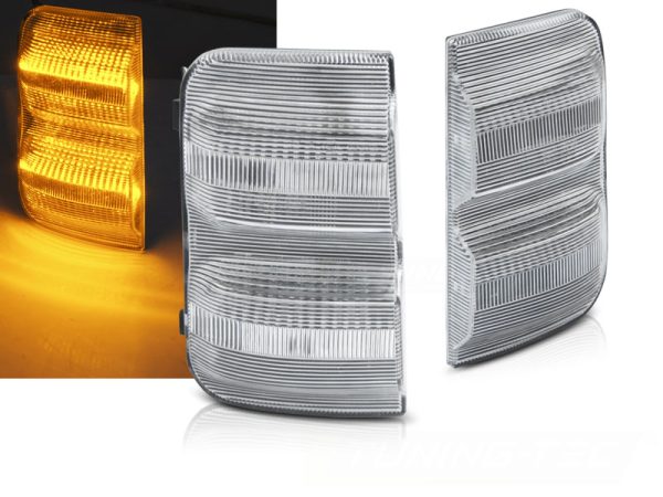 Blinklys I Speilet Peugeot Boxer / Fiat Ducato / Citroen Jumper White Led Seq