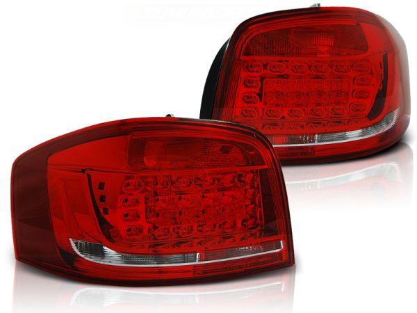 Baklykter Audi A3 08-12 Led Red White - Bilde 2