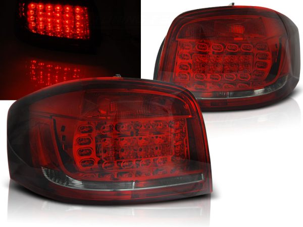 Baklykter Audi A3 08-12 Led Red Smoke
