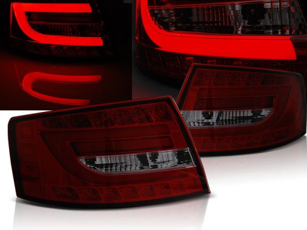 Baklykter Audi A6 C6 Sedan 04.04-08 6pin Led Red Smoke