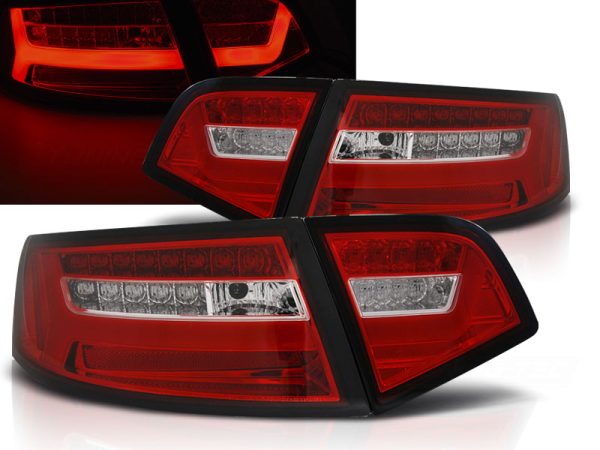 Baklykter Seq Audi A6 08-11 Sedan Led Bar Red White