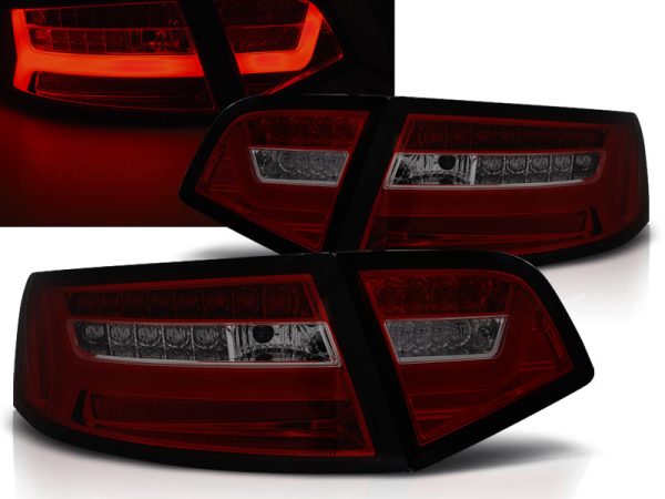 Baklykter Audi A6 08-11 Sedan Led Bar Red Smoke Seq
