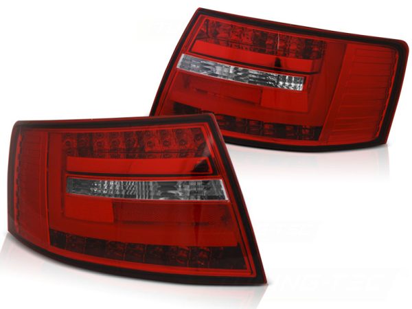 Baklykter Audi A6 C6 Sedan 04.04-08 6-pins Led Bar Red White - Bilde 2