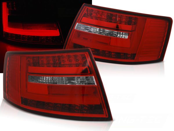 Baklykter Audi A6 C6 Sedan 04.04-08 6-pins Led Bar Red White