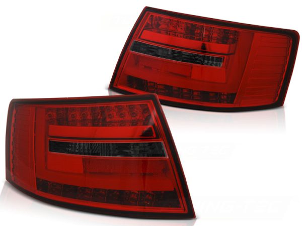 Baklykter Audi A6 C6 Sedan 04.04-08 7-pins Led Bar Red Smoke - Bilde 2