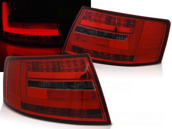 Baklykter Audi A6 C6 Sedan 04.04-08 7-pins Led Bar Red Smoke