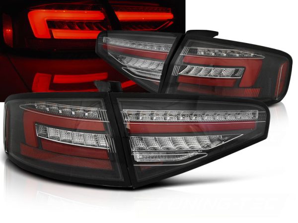 Baklykter Audi A4 B8 12-15 Sedan OEM Pære Led Bar Black Seq