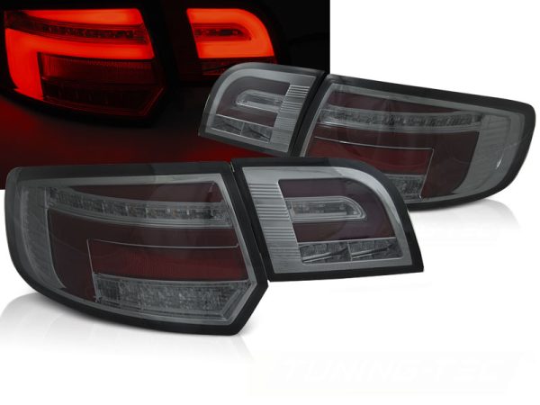 Baklykter Audi A3 8P 5D 03-08 Led Bar Red Smoke Seq