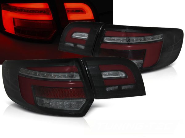 Baklykter Audi A3 8P 5D 03-08 Led Bar Red Black Seq